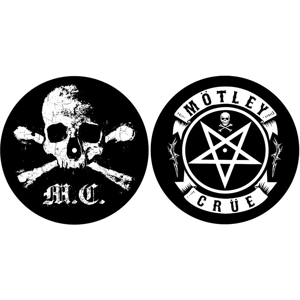 Motley Crue - Skull/Pentagram Turntable Slipmat - Set of 2 - Black/White